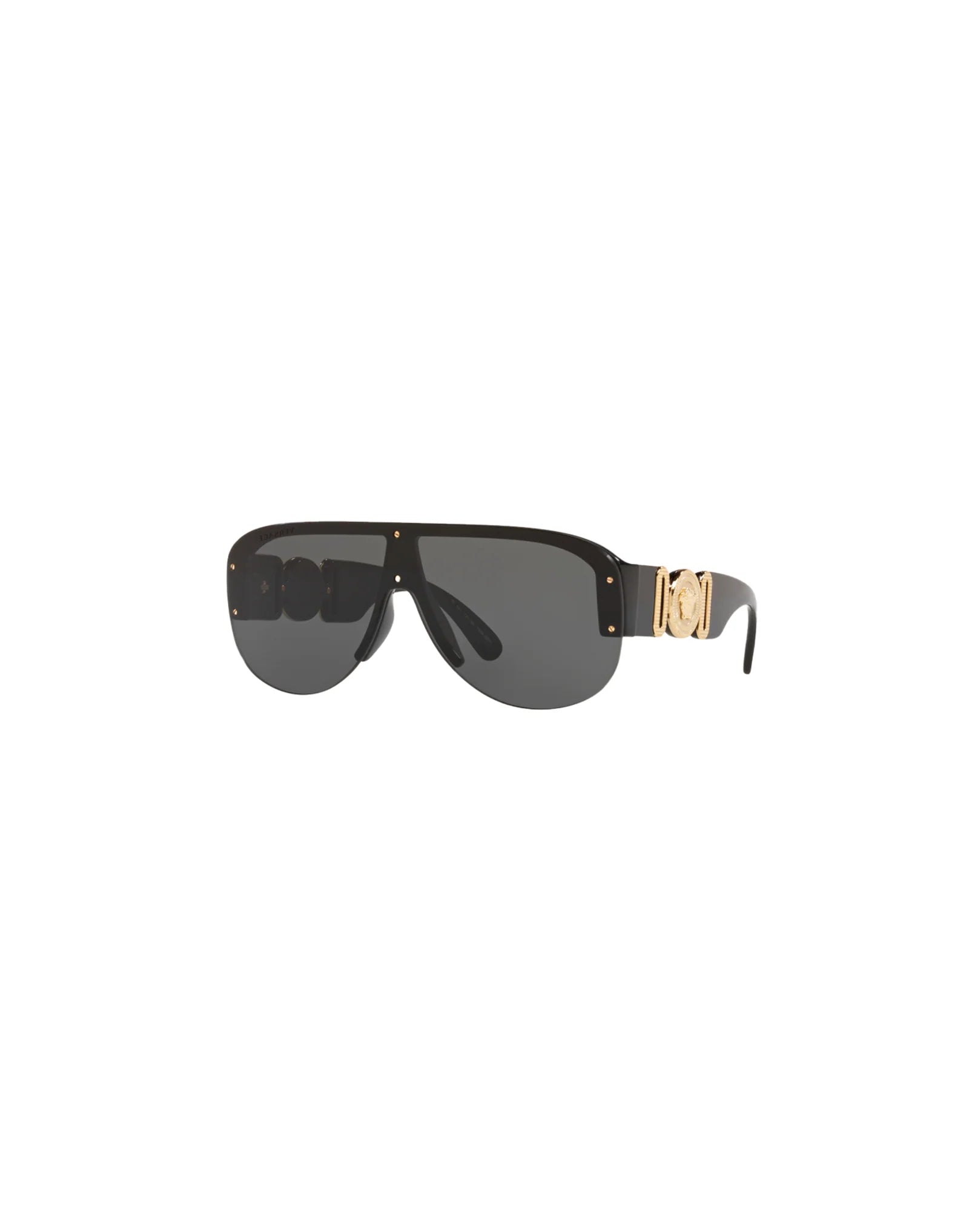 Versace Flat Frame Oval Medusa Temple Sun Glasses